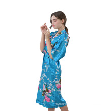 Wholesale Peacock Silk  Robes Embroided Sleepwear Set